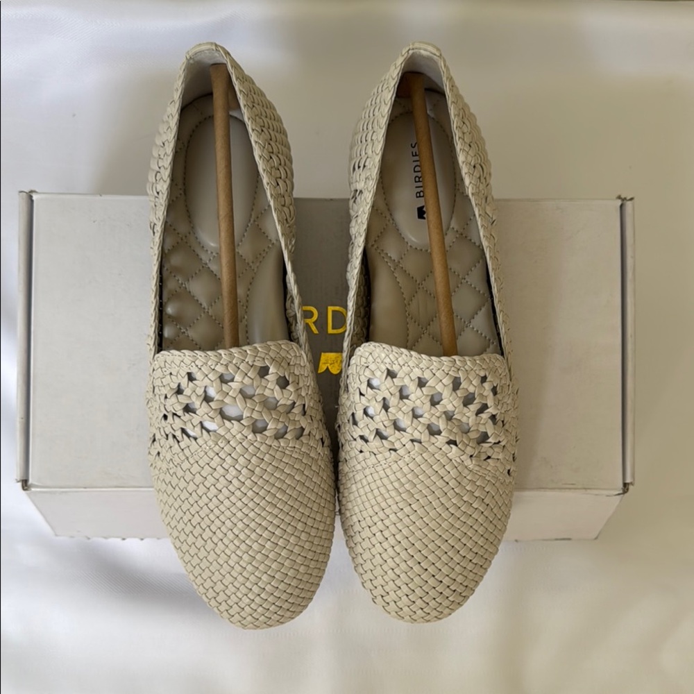 Birdies Cream Flats with Intricate Crochet Design